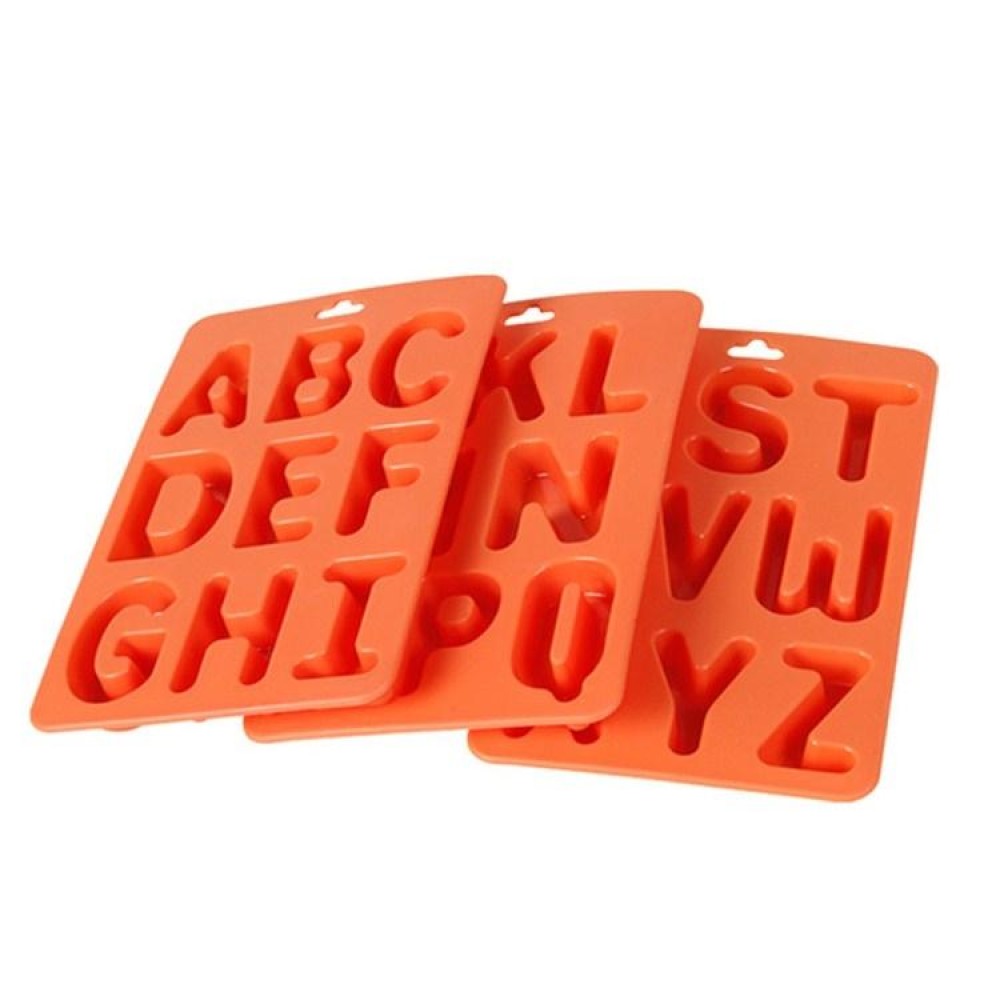 A-Z 3pcs Letter Ice Cube Ice Box Silicone Ice Tray Set(Orange)