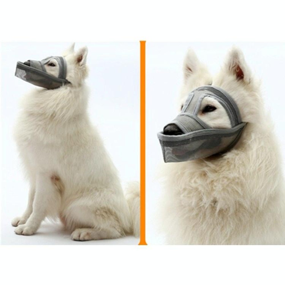 Small And Medium-sized Long-mouth Dog Mouth Cover Teddy Dog Mask, Size:XXS(Gray)
