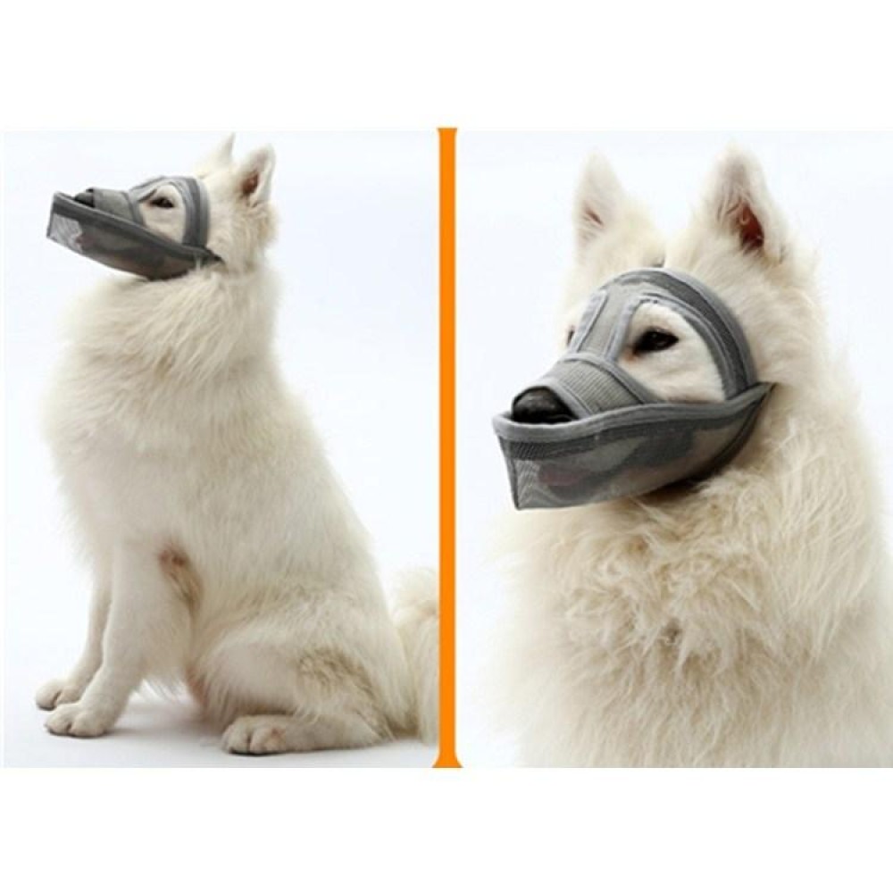 Small And Medium-sized Long-mouth Dog Mouth Cover Teddy Dog Mask, Size:XS(Gray)