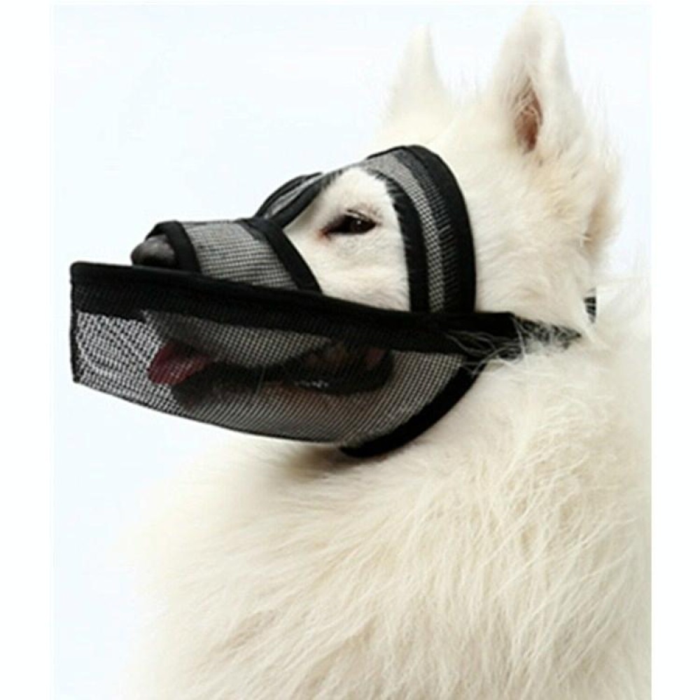 Small And Medium-sized Long-mouth Dog Mouth Cover Teddy Dog Mask, Size:S(Black)