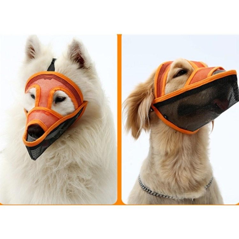 Small And Medium-sized Long-mouth Dog Mouth Cover Teddy Dog Mask, Size:S(Orange)