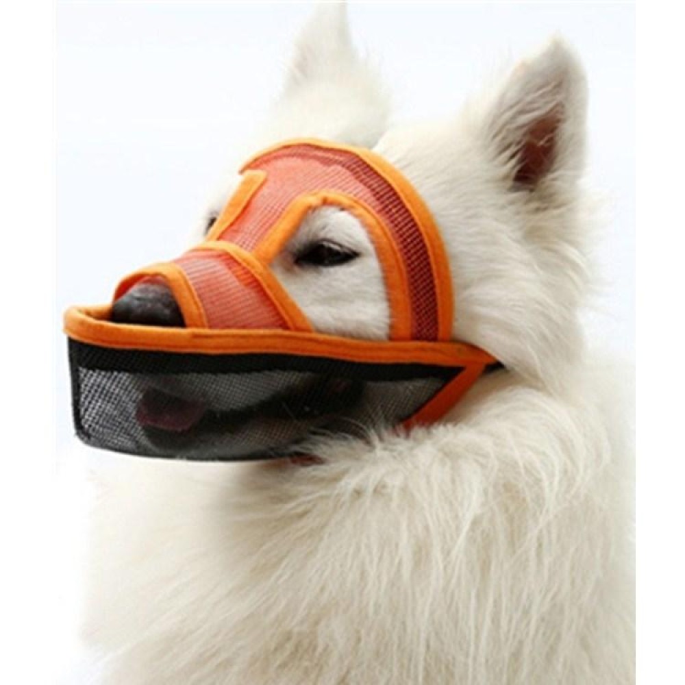 Small And Medium-sized Long-mouth Dog Mouth Cover Teddy Dog Mask, Size:M(Orange)