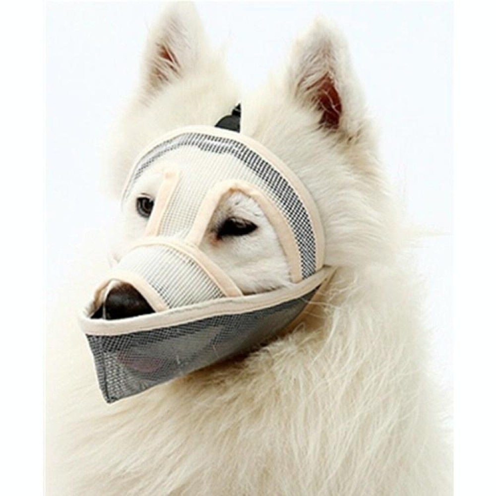 Small And Medium-sized Long-mouth Dog Mouth Cover Teddy Dog Mask, Size:XL(Cream-coloured)