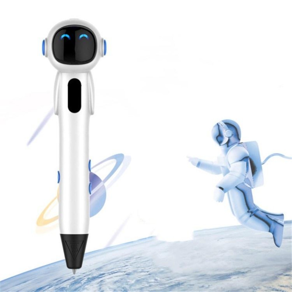 Astronaut 3D Printing Pen Low Temperature Intelligent Wireless Stereo Graffiti Painting Children 3D Brush, Battery Capacity:1000 mAH(White)