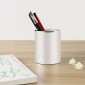 Aluminum Round Desk Pencil Holder Container Organizer Stationery Gift(Grey)
