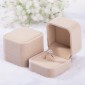 3 PCS Wedding Jewelry Accessories Square Velvet Jewelry Box Jewelry Display Case Gift Boxes Ring Earrings Box(Khaki)
