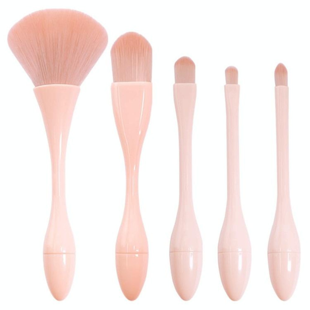Mini Makeup Brush Set Portable Tool Beauty Makeup Brush Small Waist Brush, Style:Mini Skin Tone 5 Sticks + Stand