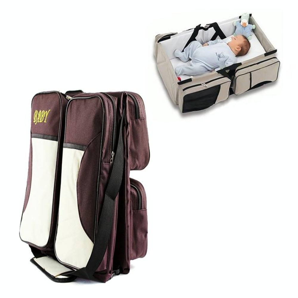 Newborn Baby Portable Travel Foldable Bed Mummy Pack Bag(Beige)