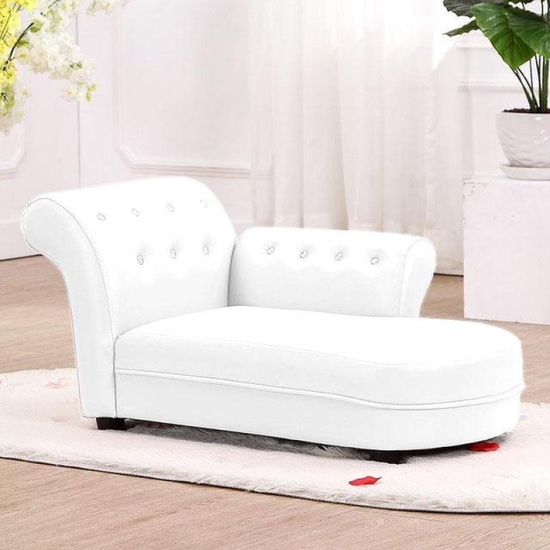 Fashion Kindergarten Leather Art Child Seat Children Sofa Chair Sponge Recliner(White)