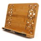 Wood Tablet Bookends Bracket Cookbook Textbooks Document Bamboo Foldable Reading Rest Book Stand, Type:Hollow Medium