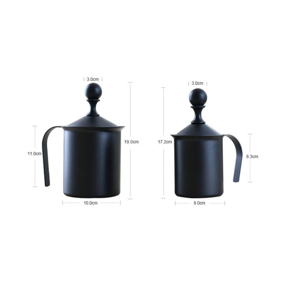 Pump Creamer Stainless Steel Double Mesh Manual Coffee Milk Foam Frothing Pitcher Froth Pump Foamer Cup, Capacity:800cc