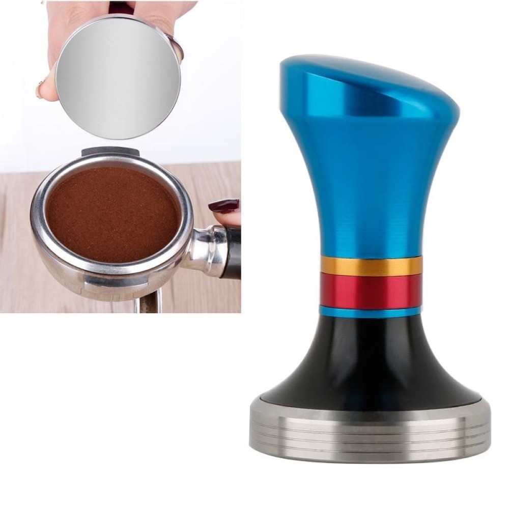 58mm CoffeeTamper Stainless Steel Coffee Powder Hammer Flat Base Powder Press(Blue)