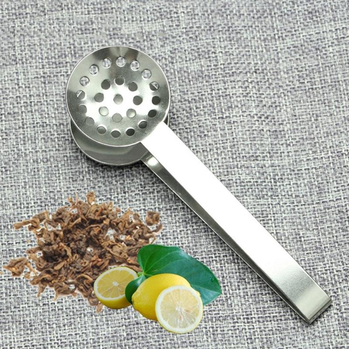2 PCS Stainless Steel Round Teabag Tongs Tea Bag Squeezer Holder Grip(Silver)