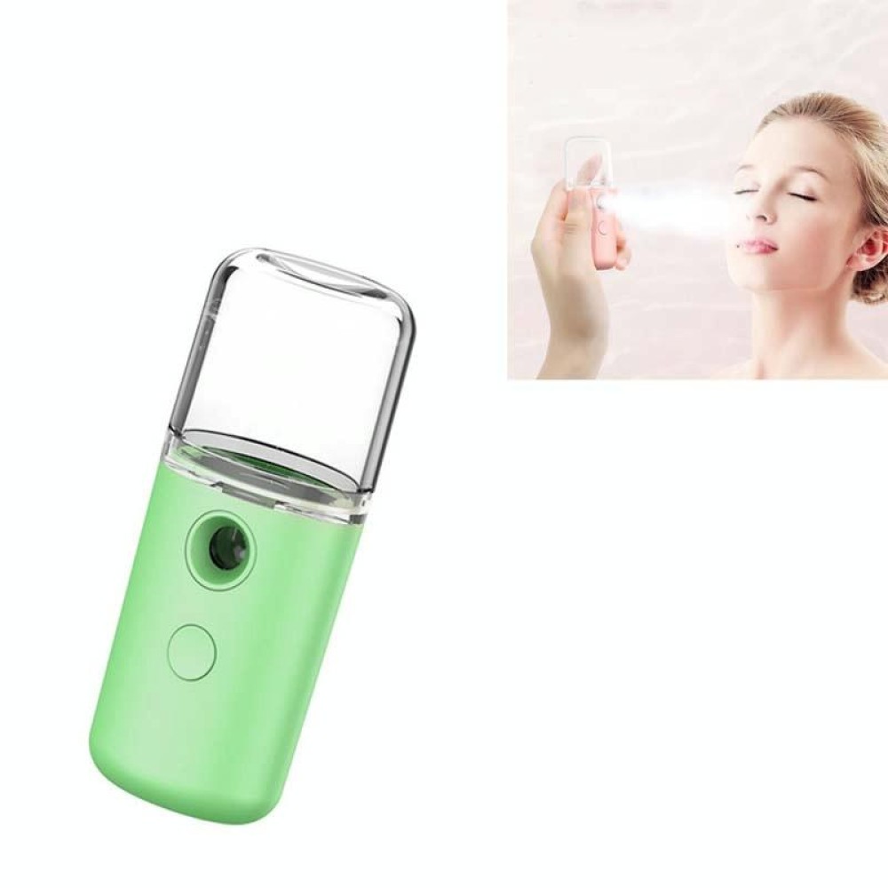 Facial Hydration Instrument Air Humidifier USB Beauty Cold Spray Instrument Auto Alcohol Disinfection Sprayer(Green)