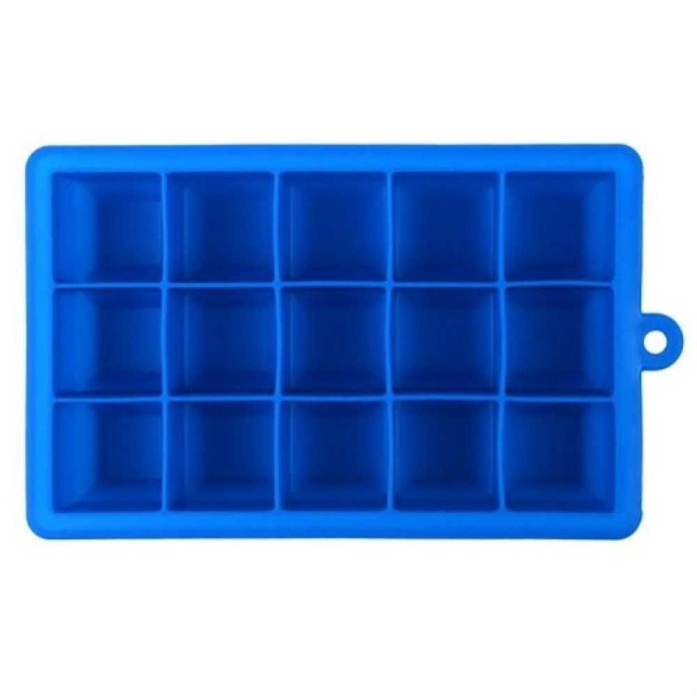 15 Grids DIY Big Ice Cube Mold Square Shape Silicone Ice Tray Fruit Ice Cream Maker(Dark Blue)