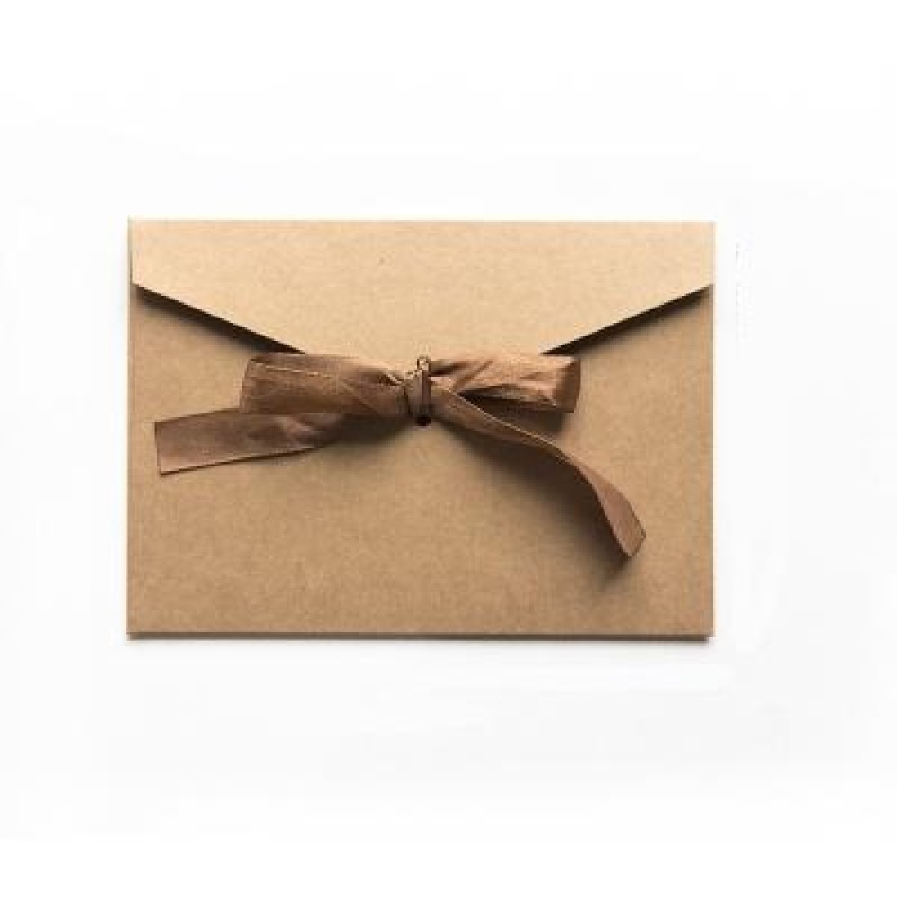 20 PCS Vintage Blank Kraft Paper DIY Multifunction Envelope Ribbon Postcard Box Large(Craft)