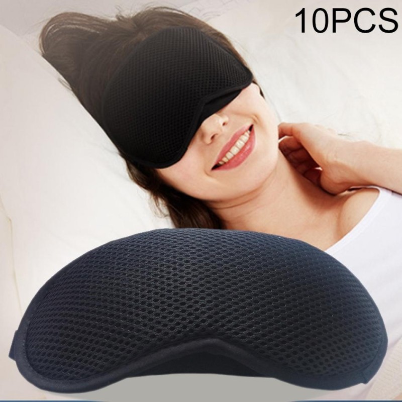 10 PCS Bamboo Charcoal Breathable Fabric Mesh Sleeping Soft Eye Mask