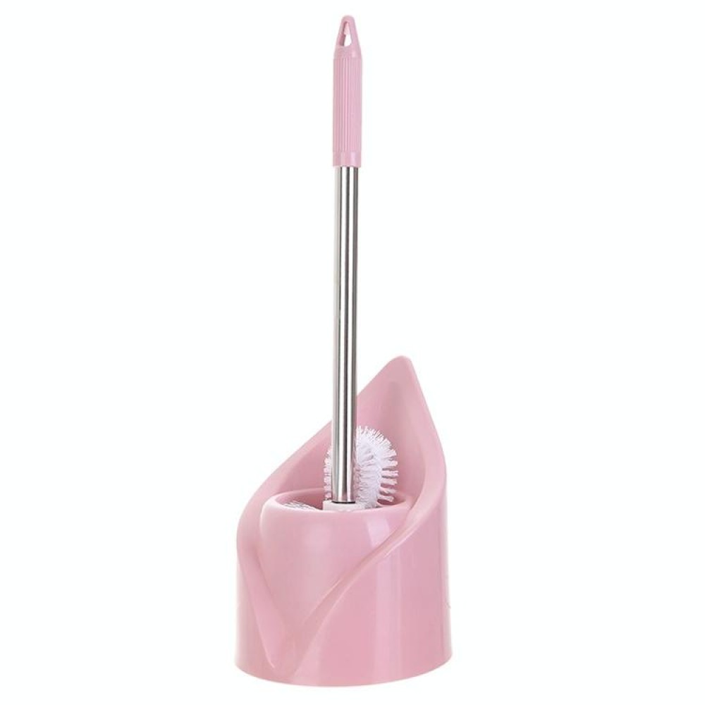 Triangle Shape Base Stainless Steel Long Handle Toilet Brush Toilet Cleaning Brush(Pink)