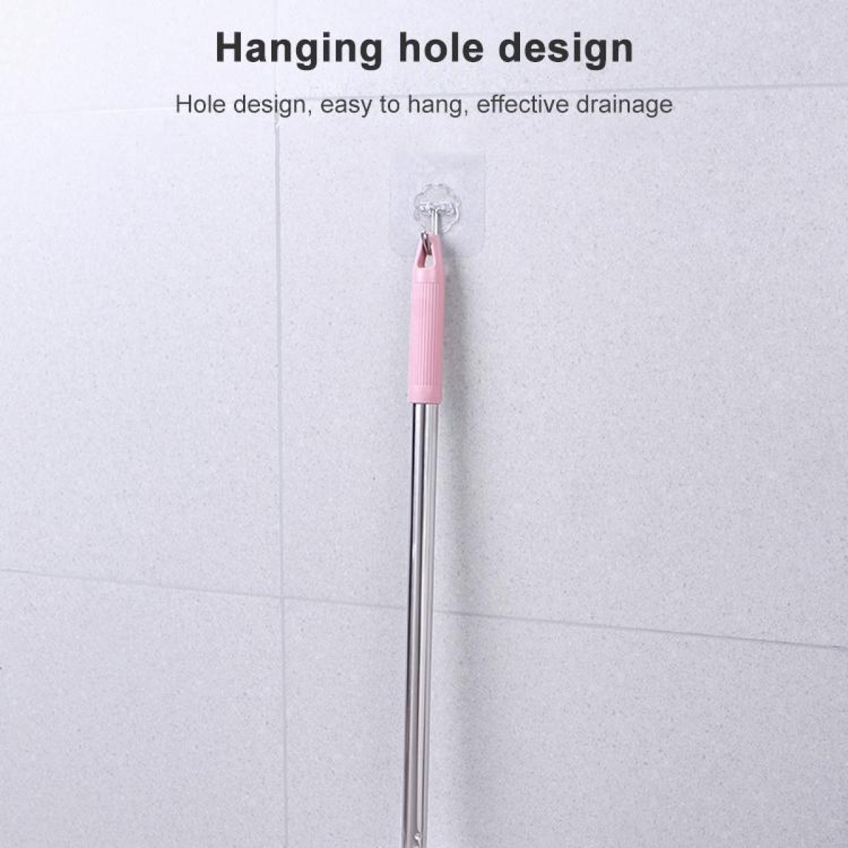 Diamond Shape Base Stainless Steel Long Handle Toilet Brush Toilet Cleaning Brush(Pink)
