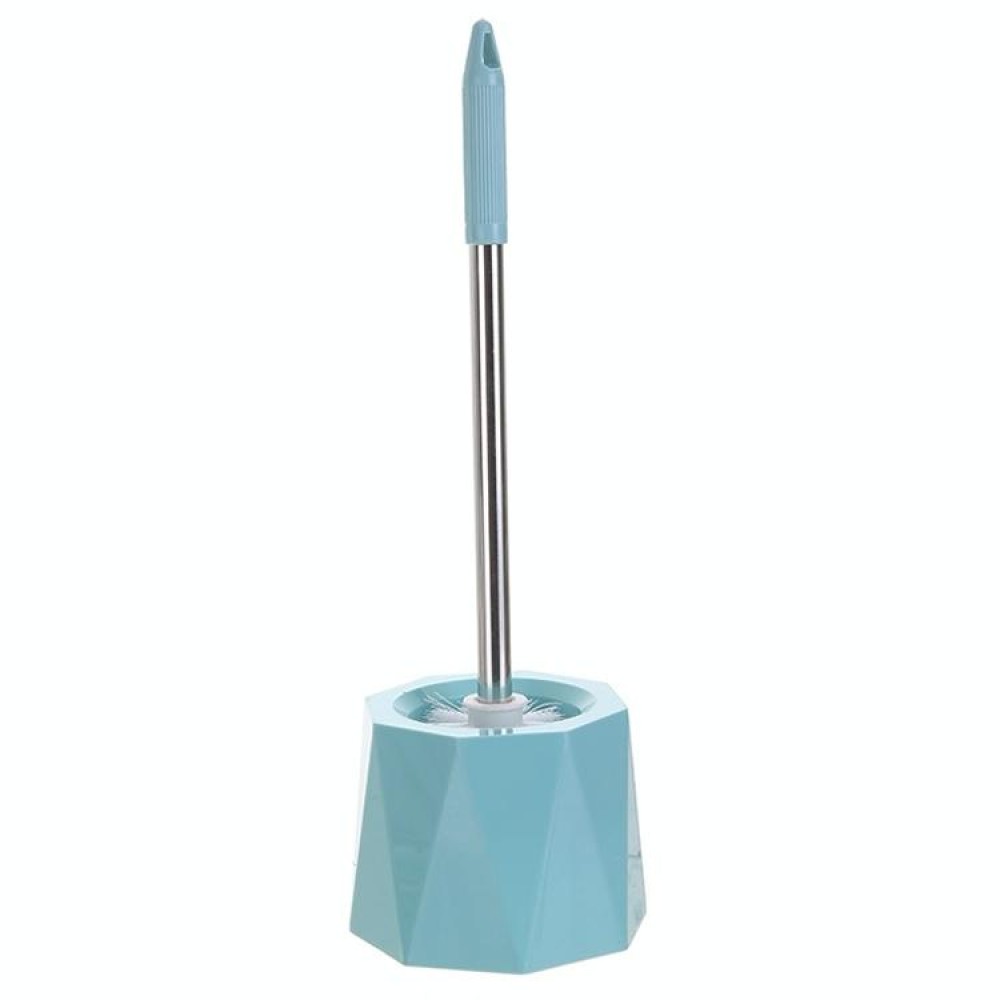Diamond Shape Base Stainless Steel Long Handle Toilet Brush Toilet Cleaning Brush(Blue)