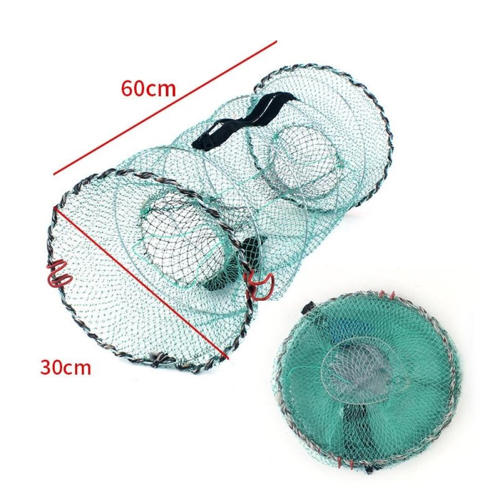 Spring Cage Fishing Net Automatic Folding Shrimp Cage Round Spring Fish Net(Encrypted Mesh Large)