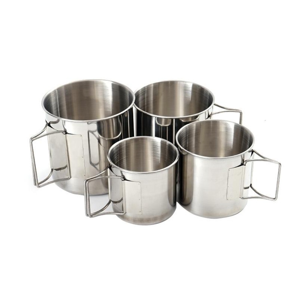 4 in 1 Outdoor 304 Stainless Steel Folding Cup Portable Cup Bowl Set