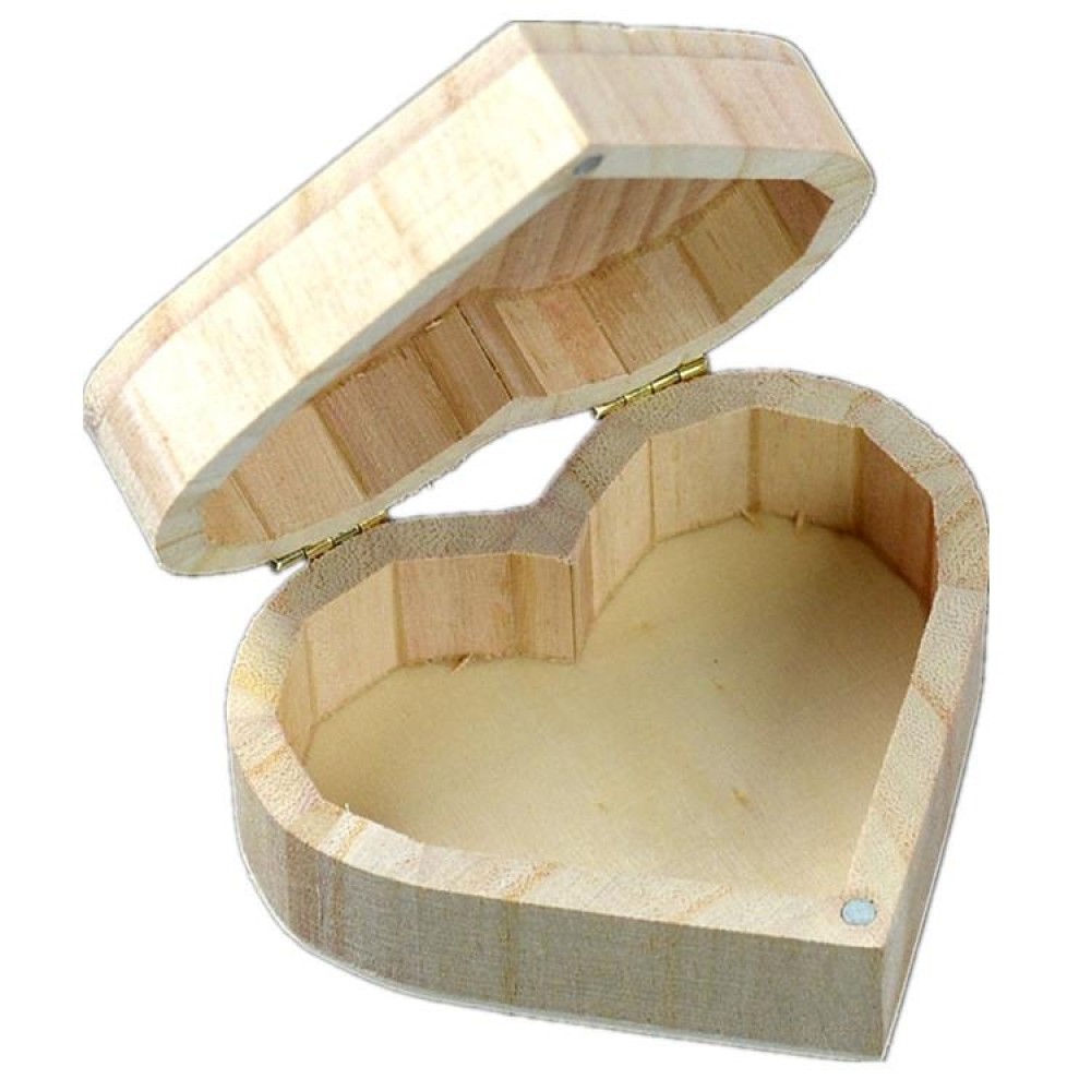 Crafts Magnet Buckle Love Box Daily Makeup Retro Heart-shaped Wooden Storage Box