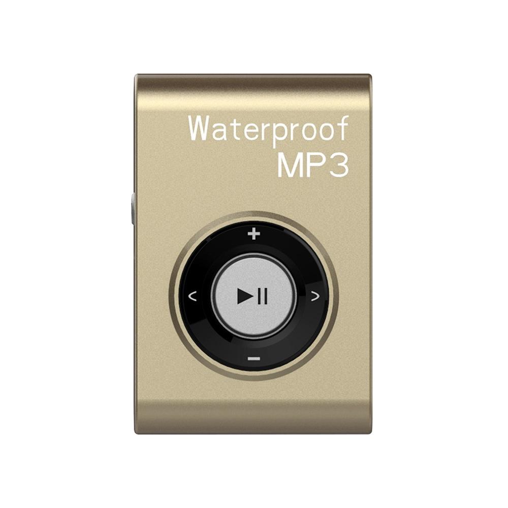 C26 IPX8 Waterproof Swimming Diving Sports MP3 Music Player with Clip & Earphone, Support FM, Memory:4GB(Gold)