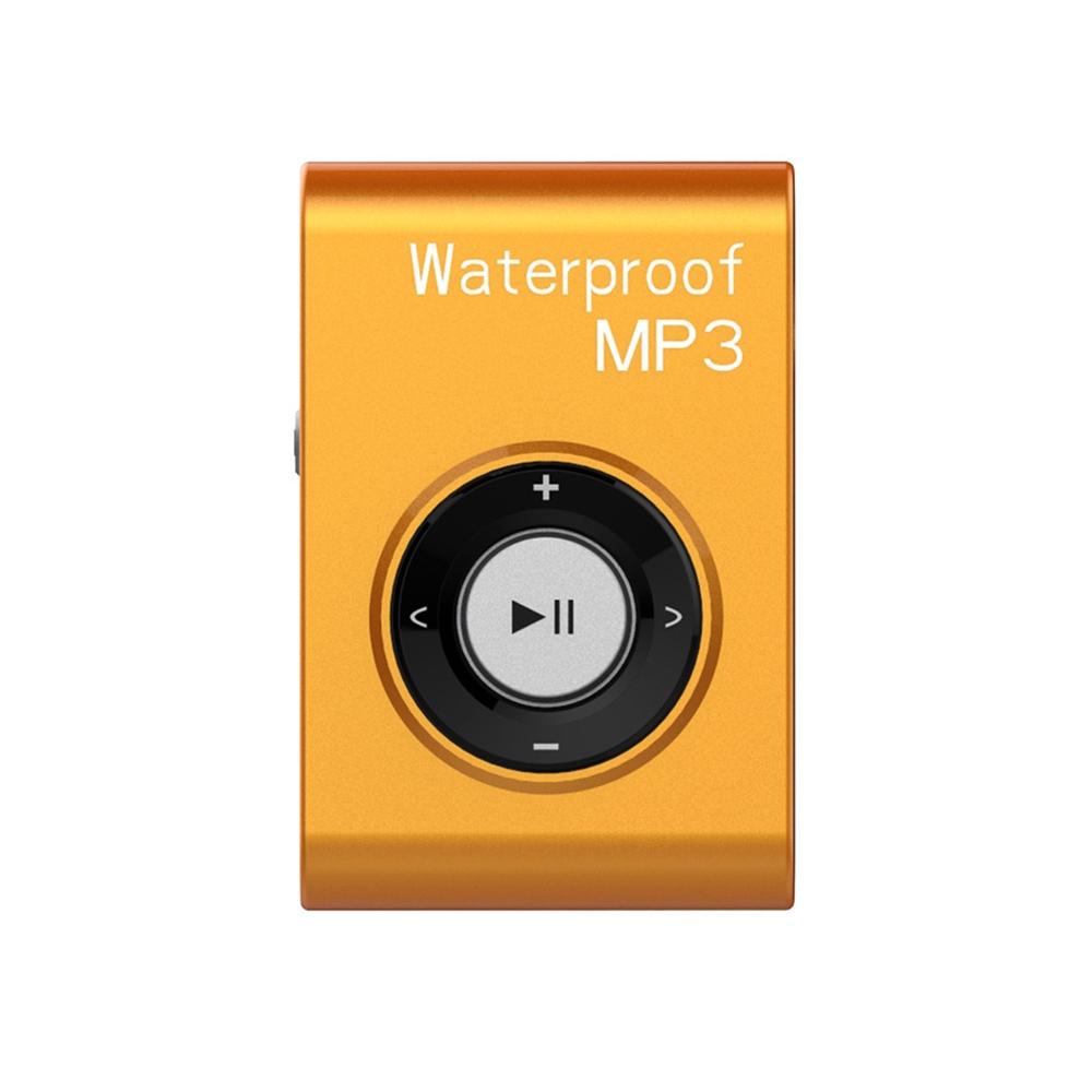 C26 IPX8 Waterproof Swimming Diving Sports MP3 Music Player with Clip & Earphone, Support FM, Memory:8GB(Orange)