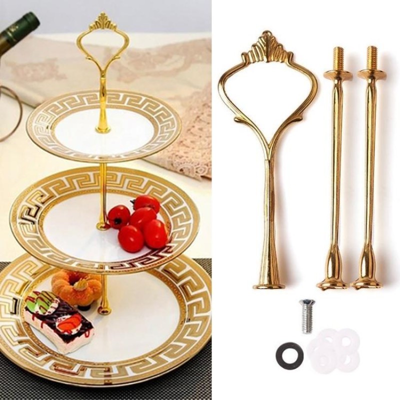 1 Set Sweets Candy Cupcake Tray Wedding Party Cake Display Stand Zinc Alloy Golden Tone cake stand(Gold)