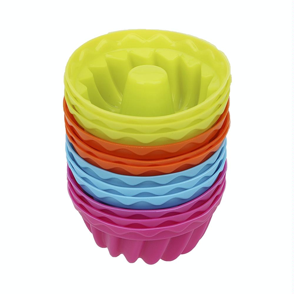 12 pcs Thread Shape Baking Jelly Mould  Silicone Pudding Cupcake Muffin Donut Mold