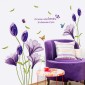 Home Decor DIY Purple Lily Flower Posters Living Room Decorative Wall Stickers Removable Waterproof Stickers, Size:M