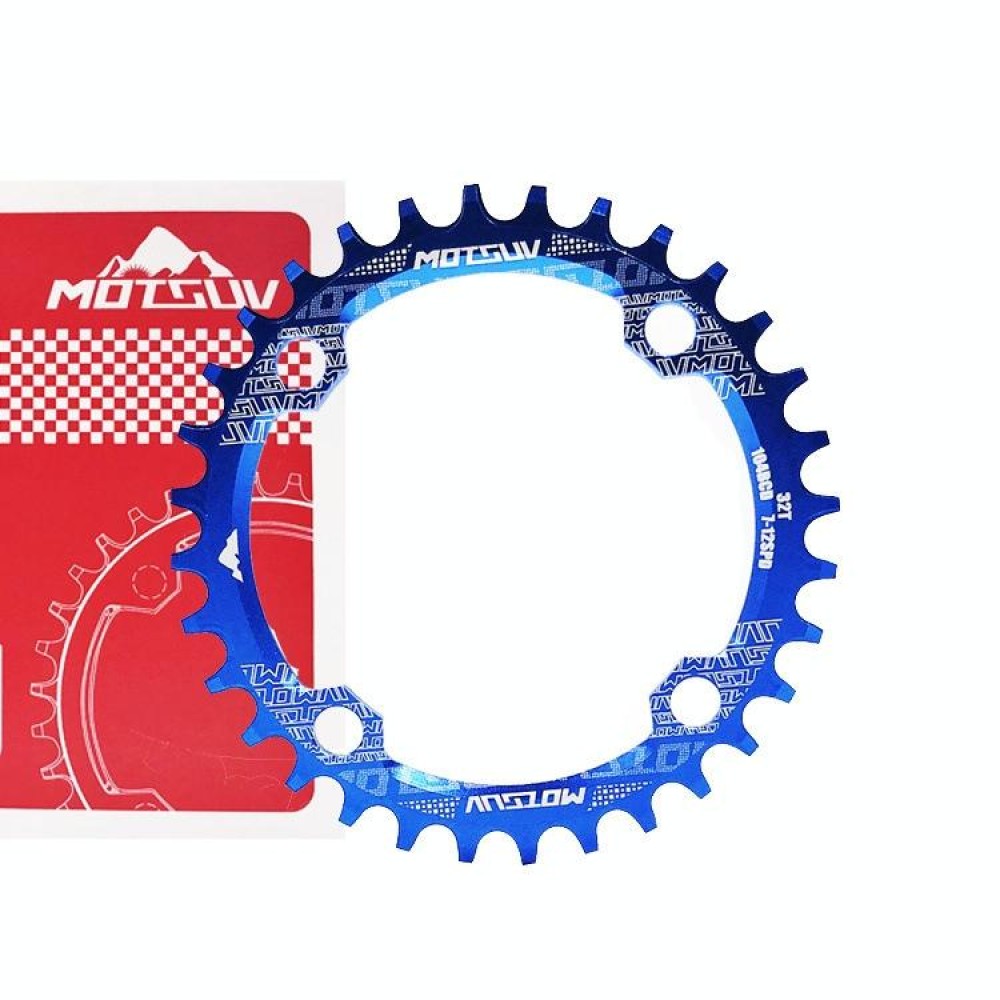 MOTSUV Narrow Wide Chainring MTB  Bicycle 104BCD Tooth Plate Parts(Blue)