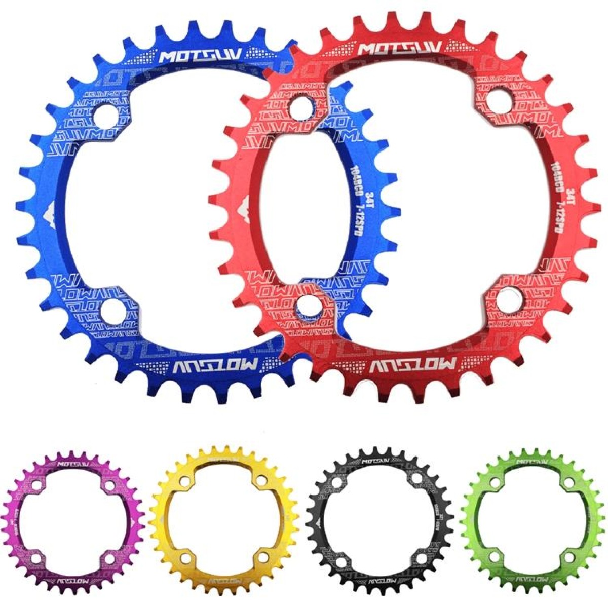 MOTSUV Narrow Wide Chainring MTB  Bicycle 104BCD Tooth Plate Parts(Green)
