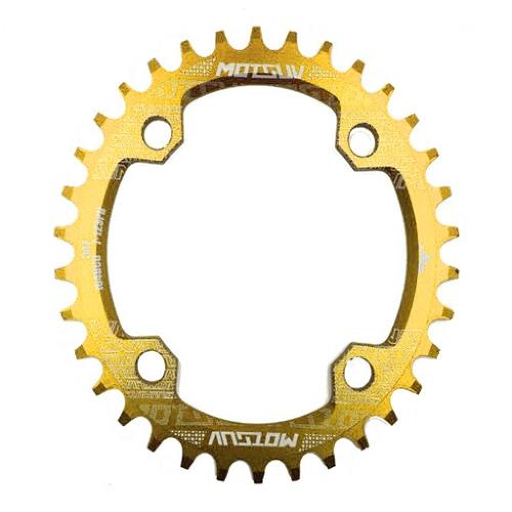 MOTSUV Narrow Wide Chainring MTB  Bicycle 104BCD Tooth Plate Parts(Yellow)