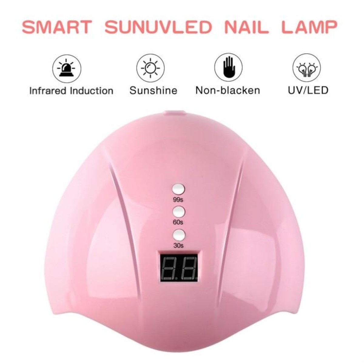 36W UV Led Lamp Nail Dryer 12 Leds for Nail Machine Curing 30s/60s/99s Timer USB Connector(White)