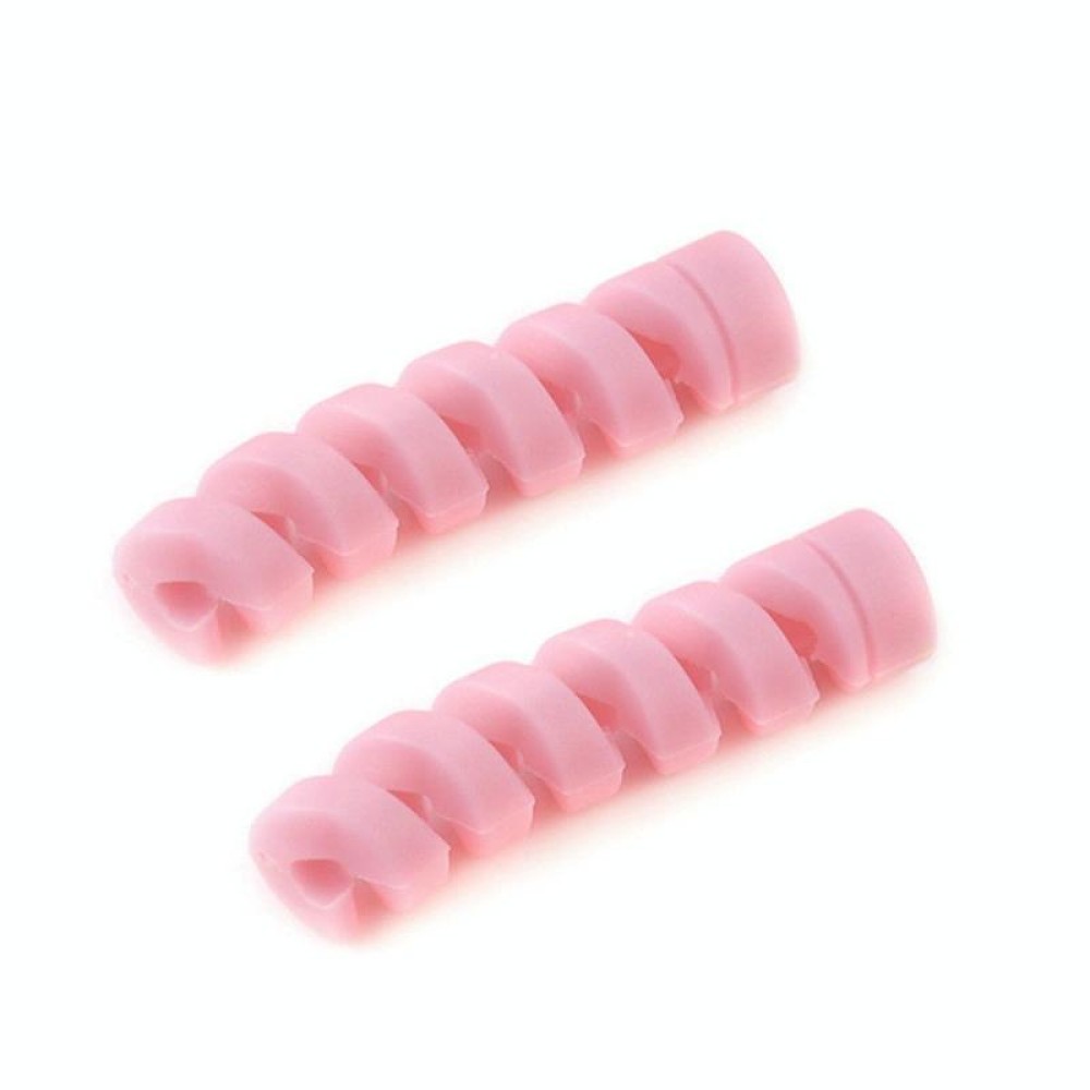 Spiral Style Silicone Data Cable Protective Cover Anti-wire Break Winder(Pink)