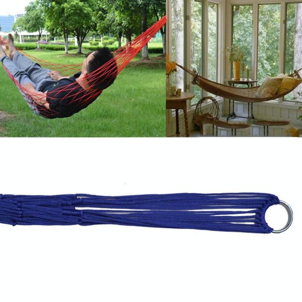 9 Strand Nylon Rope Hammock Portable Camping Leisure Mesh Hammock(Blue)