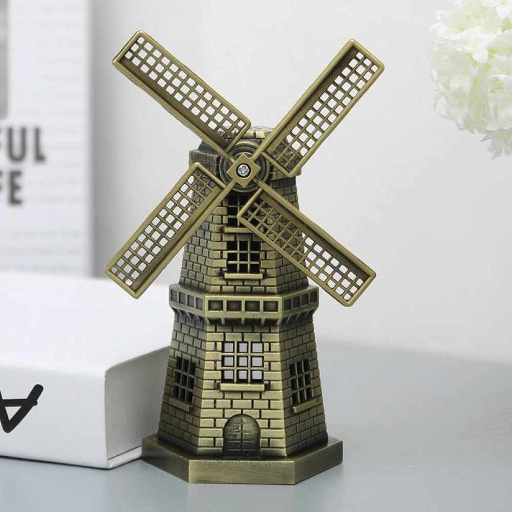 Metal Crafts Windmill Model Ornaments Decoration(Bronze)