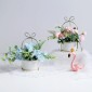 Wrought Iron Portable Frame Hydrangea Flower Pot Decoration Ornaments Home Study Office Wedding Decoration(Light Pink)