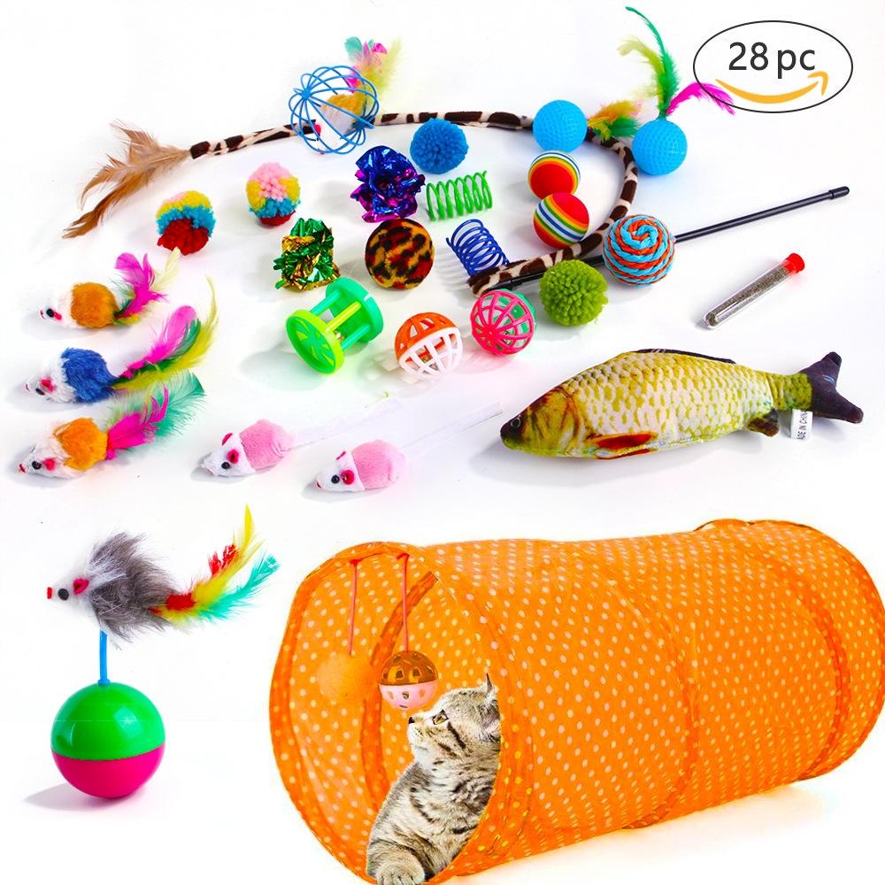 Pet Cat Toy Set Funny Cat Stick Plush Mouse Combo Toy,Specification: No. 15 Set