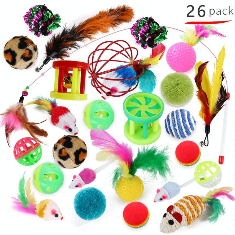 26 in 1 Cat Combination Toy Funny Cat Stick Mouse Bell Ball Feather