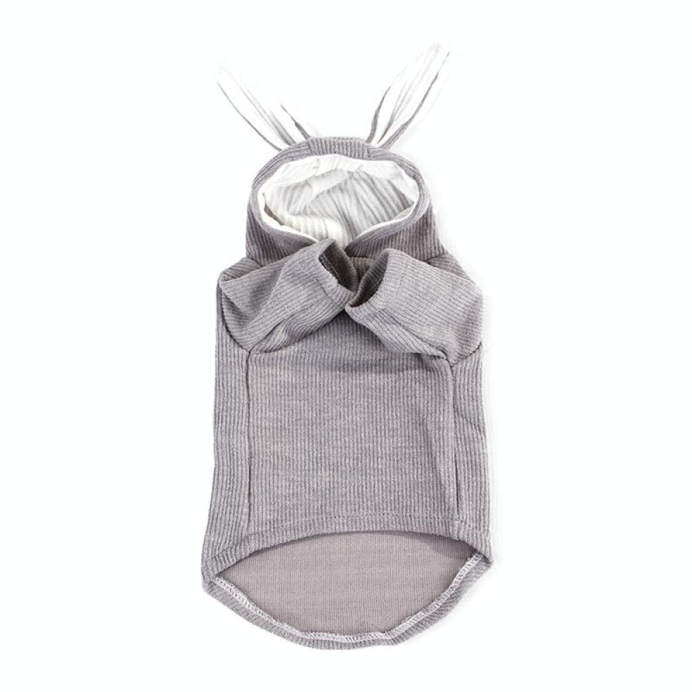 Comfortable Fashion Lovely Rabbit Ear Dog Teddy Pet Cat Sweatshirt, Size: S(Gray)