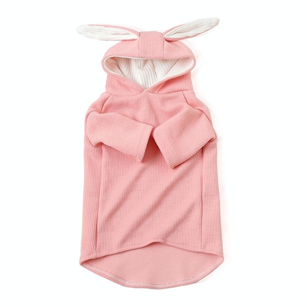 Comfortable Fashion Lovely Rabbit Ear Dog Teddy Pet Cat Sweatshirt, Size: M(Pink)