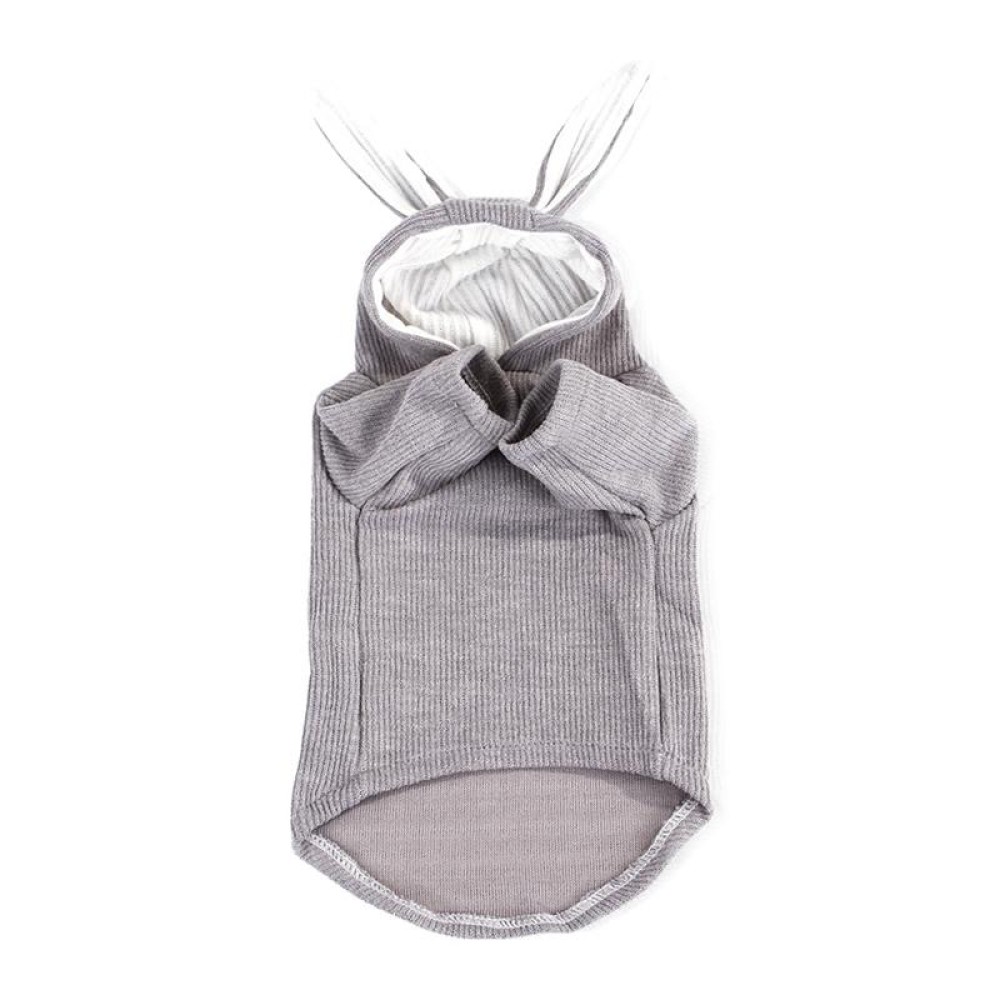 Comfortable Fashion Lovely Rabbit Ear Dog Teddy Pet Cat Sweatshirt, Size: L(Gray)