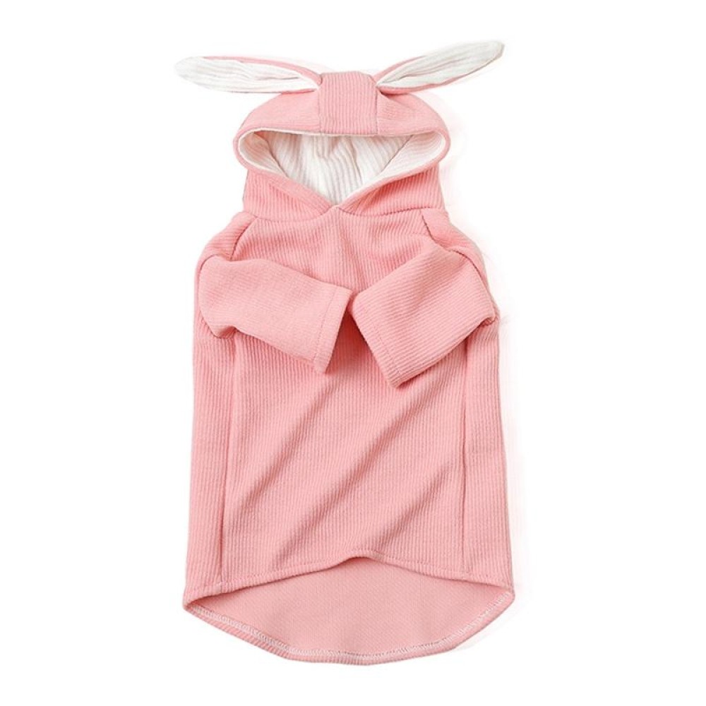 Comfortable Fashion Lovely Rabbit Ear Dog Teddy Pet Cat Sweatshirt, Size: XXL(Pink)