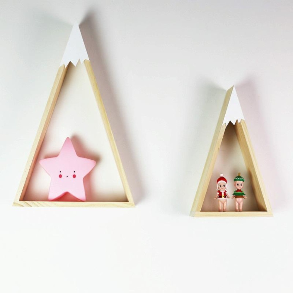 2 PCS Set Wooden Snow Mountain Triangle House Rack Children Room Home Decoration(White)