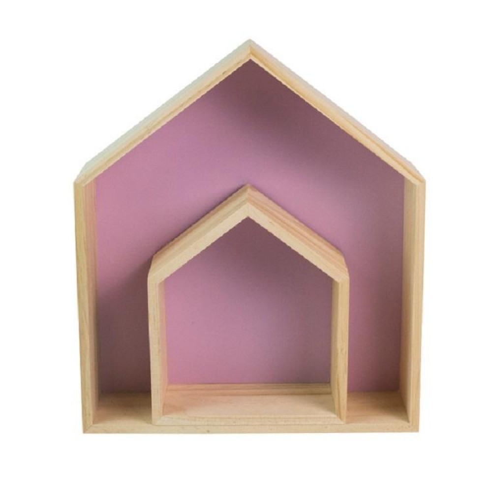 2 in 1  House Style Children Room Wood Partition Rack(Purple)