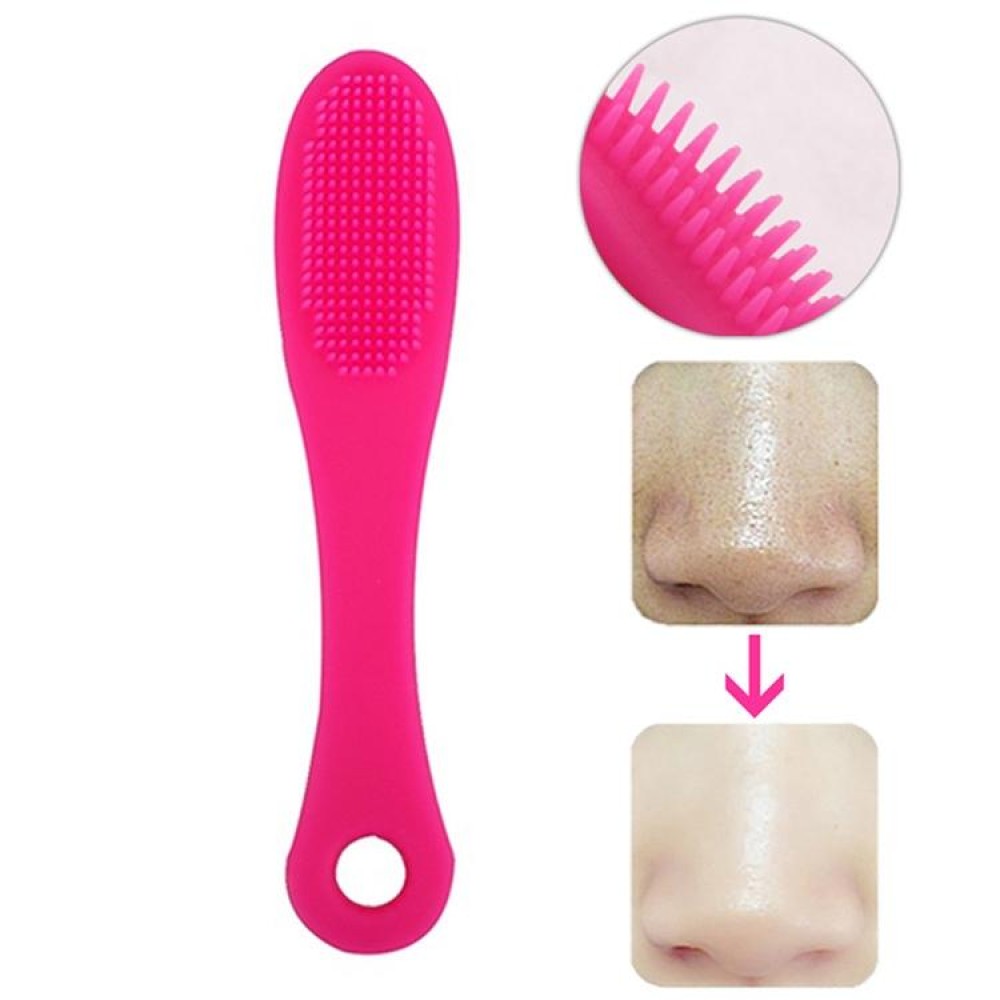 Blackhead Brush Face Cleansing Extractor Remover Tool Silicone Finger Massage Brush Face Exfoliating Cleansing Tool(Dark Magenta)