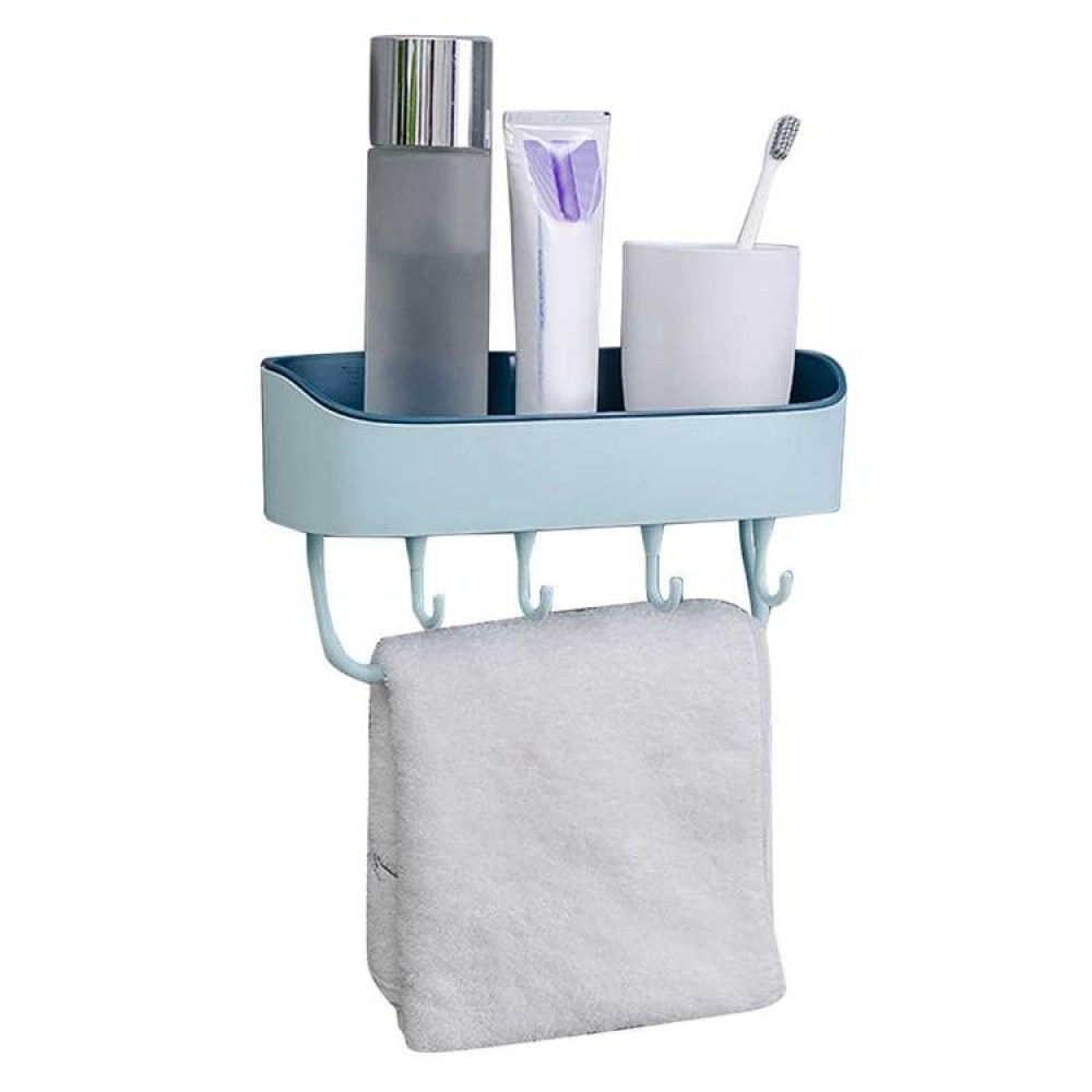 No Drill Wall Mounted Shower Shelf Cell Phone Bathroom Shampoo Holder, Size: 26x10x6cm (Sky Blue)